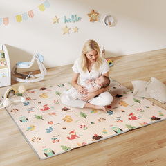 PURE Foldable Baby Play Mat Double-Sided, Reversible Foam Soft Crawling Mat for Toddlers, for Bedroom, Nursery and Playroom