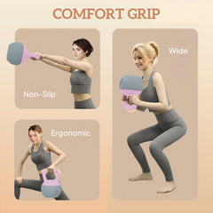 PURE 12KG Soft Kettlebell, Kettlebell with Non-Slip Handle for Home Gym, Weight Lifting, Strength Training, Purple/Grey