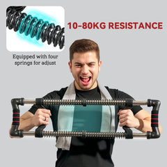 PURE Chest Expander, with 10-50kg Adjustable Resistance, for Home Gym, Office, Travel Workout