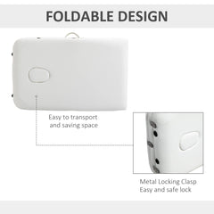 PURE Foldable Massage Bed Portable Table, 3-Section Aluminium Foldable Beauty Couch, Professional Salon Spa Table with Headrest Support and Carry Bag, 81 cm Width, White