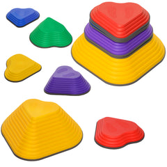 PURE 6-Piece Heart-Shaped Kids Balance Stepping Stones and Motor Skills, Multicoloured