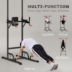 PURE Power Tower Station with Dip Stand, Pull Up Bar Home Office Gym Training Workout Equipment