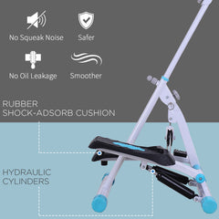 PURE Stepper w/ Handle Hand Grip Workout Fitness Machine For Fitness Aerobic Exercise Home Gym White