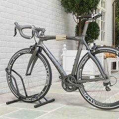 PURE Portable Bike Floor Stand, Freestanding Bike Rack for 16"-29" Kid's/Mountain/Road Bikes Home Garages Use