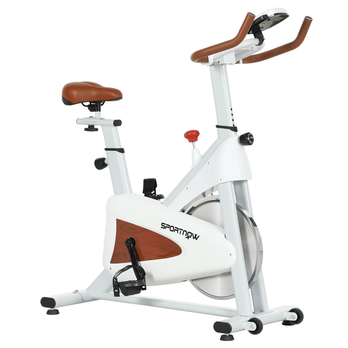 PURE Quiet Stationary Exercise Bike with Adjustable Resistance, Seat, White