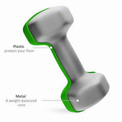 PURE Dumbbells Set with Storage Rack, 2 x 1kg, 2 x 2kg, 2 x 3kg, Grey