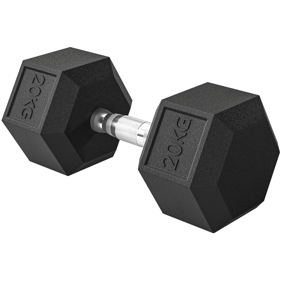 PURE 20KG Single Rubber Hex Dumbbell Portable Hand Weights Dumbbell Home Gym