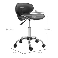 PURE Adjustable Rolling Swivel Beauty Salon Chair, Stool for Spa, Black