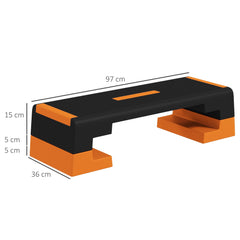 15cm/20cm/25cm Exercise Stepper for Home Workout, Aerobic Step Platform, Orange