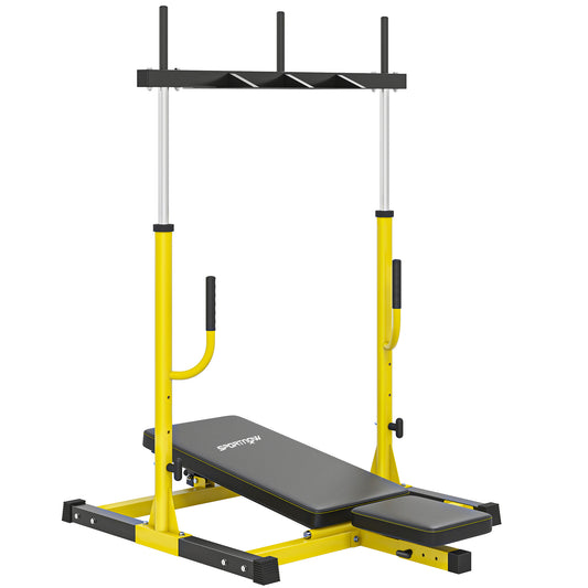 PURE Vertical Leg Press Machine with Adjustable Leg, Back and Head Positions, 2" Olympic Plate Compatible, Yellow