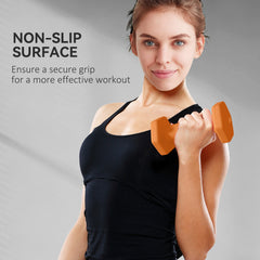 PURE 2 x 1kg, 2 x 1.5kg and 2 x 2kg Hexagonal Dumbbells Weights Set with Non-Slip Grip for Home Gym Workout