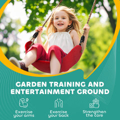 PURE 10-Piece Zip Line Kit for Kids with 10m Slackline, Monkey Bars, Swing, Climbing Ladder, Hanging Tray, Metal Rings