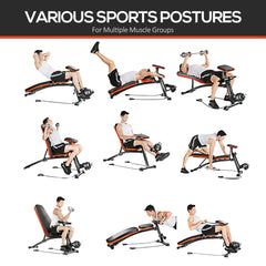 PURE Adjustable Reclined Dumbbell Bench Weight Lifting Set Folding Sit Up Ab Bench Home Training Gym Multiuse Workout Exercise Fitness with 2 x 4kg Dumbbells