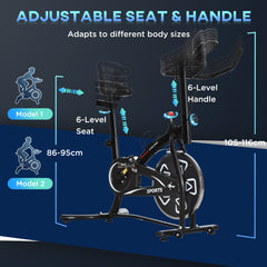 PURE Indoor Stationary Exercise Bike 6kg Flywheel Fitness Cardio Workout Bke Trainer for Home Gym w/ Adjustable Resistance LCD Monitor Pad and Bottle Holder Black