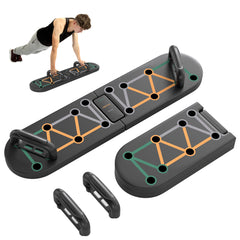 PURE Foldable Push Push Up Board with Non-Slip Pads, for Chest, Arms, Shoulders, Black