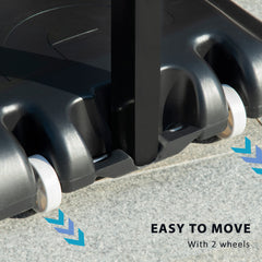 PURE 2.6-3.1m Adjustable Basketball Hoop and Basketball Stand w/ Backboard and Weighted Base, Portable on Wheels, Black