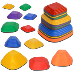 PURE Balance Stepping Stones for Kids, 11-Piece Non-Slip Stackable River Stones, Obstacle Courses for Balance and Motor Skill