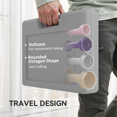 PURE 10KG Dumbbells Set with Carry Case, Hand Weights for Women and Men Home Gym Weight Lifting Training, Pink, Purple, Grey, Brown