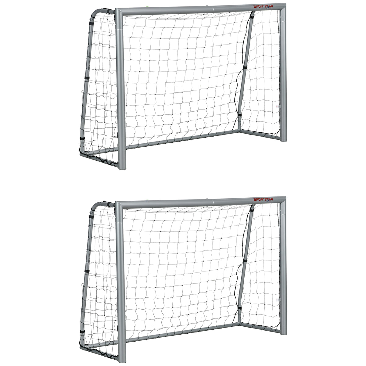 PURE 8ft x 5ft Football Goal, Set of 2 Football Net for Garden, Training Goal with Ground Stakes, Steel Frame