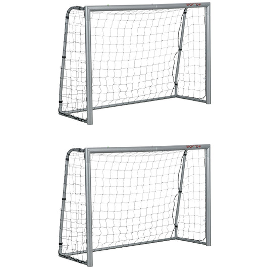 PURE 8ft x 5ft Football Goal, Set of 2 Football Net for Garden, Training Goal with Ground Stakes, Steel Frame
