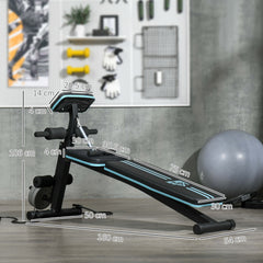 PURE Foldable Weight Bench, Adjustable Strength Training Sit Up Ab Bench, Incline/Decline, Blue