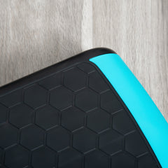 PURE Aerobic Step with 3-Level Adjustable Heights for Home, Office Exercise, Black and Blue