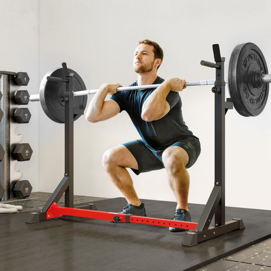 PURE Barbell Rack, Width and Height Adjustable Dip Stand, Bench Press Rack for Home Gym Weight Lifting Fitness Workout, Max Load 150kg