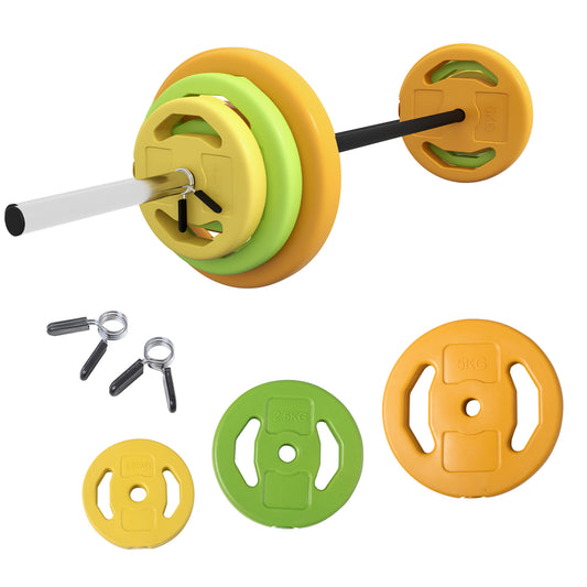 PURE 20kg Barbell Weights Set, Adjustable Weights with Non-slip Handle, for Women and Men Home Gym Exercise Weight Strength Training