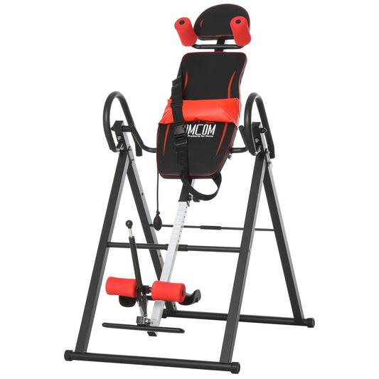 Steel Adjustable Pain Relief Gravity Inversion Table Red/Black