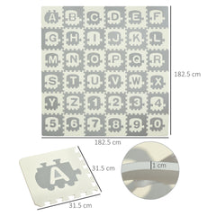 PURE 36Pcs Foldable Baby Foam Play Mat for Kids EVA Soft Jigsaw Floor Tiles Toddler Educational with Alphabet and Numbers Anti-Slip Crawling Learning 31.5 x 31.5
