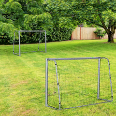 PURE 8ft x 5ft Football Goal, Set of 2 Football Net for Garden, Training Goal with Ground Stakes, Steel Frame