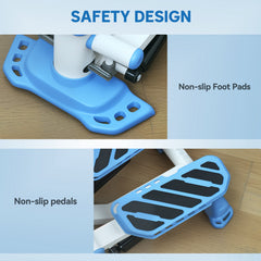 PURE Portable Mini Stepper, Steppers for Exercise Workout with LCD Display Monitor, Anti-skid Foot Pedals for Home Gym Office, Blue