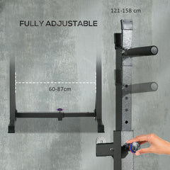 Heavy Duty Barbell Squat Rack with Dip Station, Adjustable and Multifunctional Weight Power Stand for Home Gym