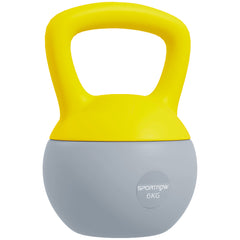 PURE 6KG Soft Kettlebell, Kettlebell with Non-Slip Handle for Home Gym, Weight Lifting, Strength Training, Yellow/Grey