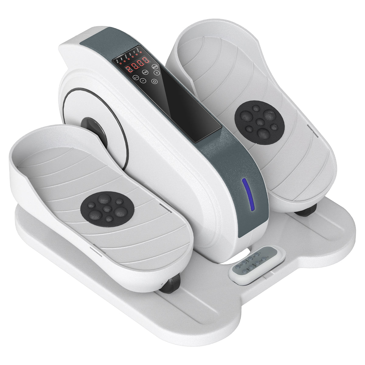 PURE Under Desk Elliptical Machine, Seated Pedal Exerciser, Mini Electric Elliptical Machine for Seniors with LCD Monitor, Remote Control and 10 Adjustable Speed, Quiet & Portable, White