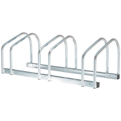 PURE Bike Stand Parking Rack Floor or Wall Mount Bicycle Cycle Storage Locking Stand 76L x 33W x 27H (3 Racks, Silver)