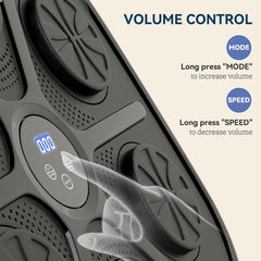 PURE Music Boxing Machine, Smart Bluetooth Boxing Machine Wall Mounted with 9 Speeds & Modes, LED Lights and Gloves, Punching Pad for Adults, Black