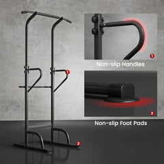 PURE Power Tower Dip Station Pull Up Bar Multi-Function Push Up Equipment with Adjustable Height for Home Gym Strength Training Workout Fitness