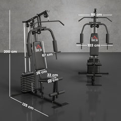 PURE Multifunction Home Gym Machine, with 45kg Weight Stacks, for Strength Training