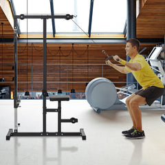 PURE Exercise Pulley Machine Power Tower with Adjustable Seat Cable Positions