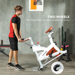 PURE Quiet Stationary Exercise Bike with Adjustable Resistance, Seat, White