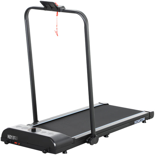 PURE Foldable Walking Treadmill, with LED Display and Wheels, for Home, Office, Gym, Blue