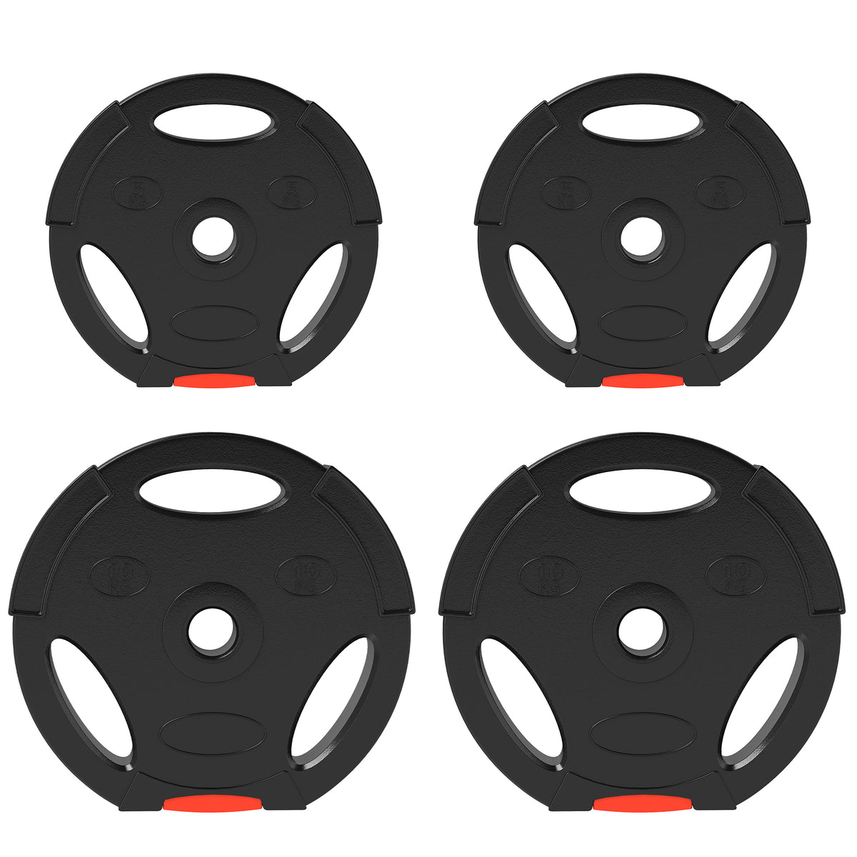 PURE Weight Plates Set, with Two 10kg and Two 5kg weights, Black