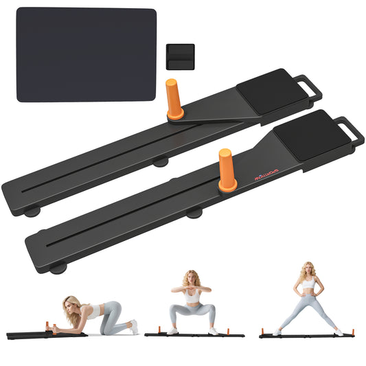PURE Push Up Board Set of 2, Portable Press Up Board with Dual Glide Rails, Knee Pad, Pushup Stand Pilates Reformer Machine for Home Gym, Multifunctional Workout Equipment for Men & Women