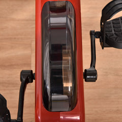 PURE Folding Exercise Bike, Fitness Bicycle Indoor Trainer, 8-Level Magnetic Resistance Adjustable, with LCD Monitor, Pulse Sensor, Red