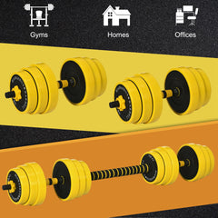 Adjustable Dumbbell Set: 30kg Weight Plates with Bar Clamps & Rod, Ergonomic Home Gym Fitness Equipment