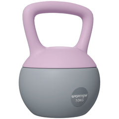 PURE 10KG Soft Kettlebell, Kettlebell with Non-Slip Handle for Home Gym, Weight Lifting, Strength Training, Purple/Grey