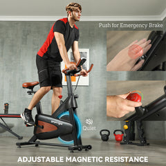 PURE Quiet Stationary Exercise Bike with Adjustable Resistance, Seat, Black