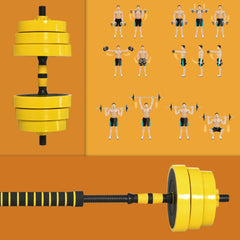 25KGS Dumbbell & Barbell  Adjustable Set Plate Bar Clamp Rod Home Gym Sports Area Exercise Ergonomic