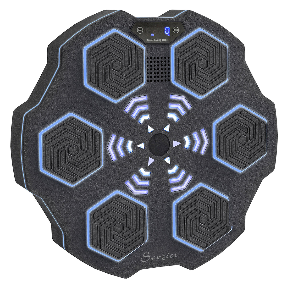 PURE Music Boxing Machine, Smart Bluetooth Boxing Machine Wall Mounted with 9 Speeds & Modes, LED Lights, Punching Pad for Adults, Black